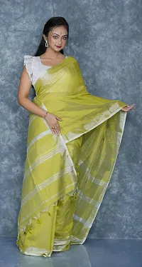 Beautiful Cotton Green Woven Design  Saree with Blouse piece For Women-thumb2