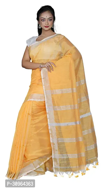 Beautiful Cotton Golden Woven Design  Saree with Blouse piece For Women-thumb0