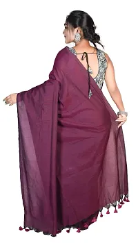 Beautiful Cotton Brown Woven Design  Saree with Blouse piece For Women-thumb1