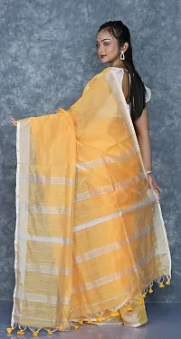 Beautiful Cotton Golden Woven Design  Saree with Blouse piece For Women-thumb1