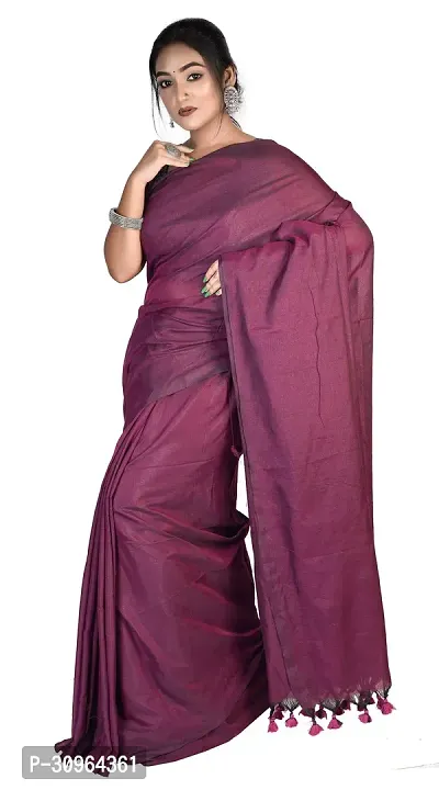 Beautiful Cotton Brown Woven Design  Saree with Blouse piece For Women-thumb3