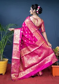 Women's Banarasi Soft Silk Saree With Blouse Piece-thumb1