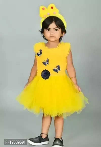 Fabulous Yellow Net  Frocks For Girls-thumb0