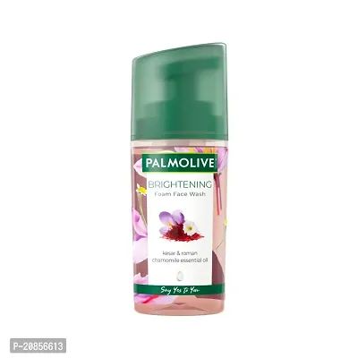 Palmolive Brightening Foam Face Wash, with Kesar and Roman Chamomile Essential Oil, Suits All Skin Types (100ml)