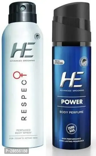 He Respect Advanced Grooming Perfume+HE Power Men's Perfume Combo Pack 2