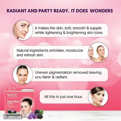 VLCC Party Glow Facial Kit for Instant Glow (60gm)-thumb4