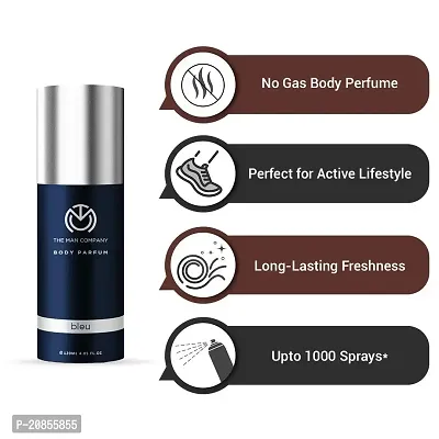 The Man Company Body Perfume For Men - Bleu | No Gas Deodorant | Long Lasting Fragrance | Body Spray For Men - 120ml-thumb4