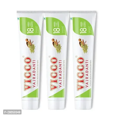 Vicco Vajradanti Ayurvedic Paste, Saunf Flavour, 18 Essential Herbs and Barks, Prevents Bad Breath, For Strong and Healthy Teeth, 200 gms, (Pack of 3)-thumb0