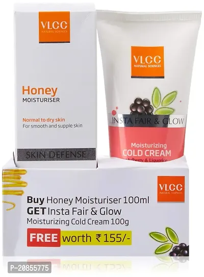 VLCC Honey Moisturizer, 100ml with Free Cold Cream, 100g