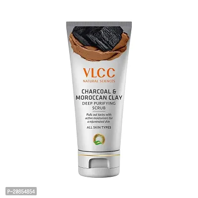 VLCC Charcoal  Moroccan Clay Deep Purifying Scrub (90gm), 90 g