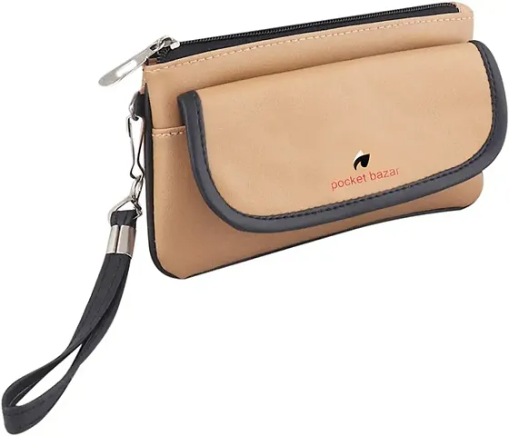 pocket bazar Girls' Clutch (Tan)