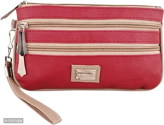 Stylish Pink Synthetic Solid Clutches For Women