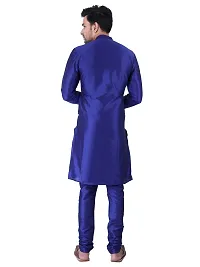 Sadree Men's Silk Kurta  Pant Pyjama Set Multi Design | Mandarian Collor Long Sleeve Dupion Silk Solid Kurta  Pant Pyjama for Men-thumb3
