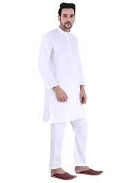 KP Mens Casual Cotton Blend kurta Pajama set for men (38, White)-thumb3