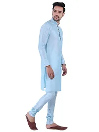 Sadree Men's Silk Kurta Pajama (40, SKY BLUE)-thumb2