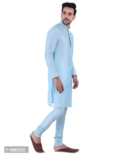 Sadree Men's Silk Kurta Pajama (40, SKY BLUE)-thumb3