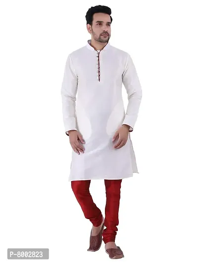 Sadree Men's Traditional Kurta Pajama set (38, white)