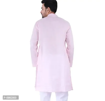 Sadree Men's Cotton Kurta Set (Large, Pink)-thumb2
