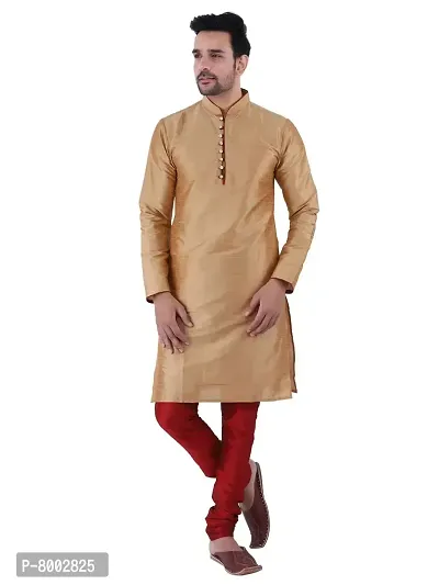 Sadree Men's Traditional Kurta Pajama set (42, chiku)-thumb0