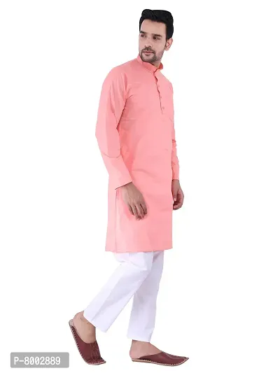 Sadree Cotton Kurta Pajama For Men (38, PEACH)-thumb5