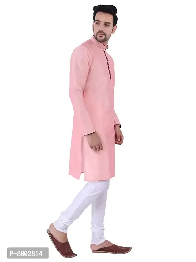 Sadree Men's Traditional Kurta Pajama set (40, pink)-thumb3