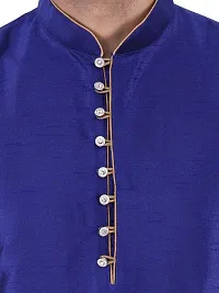 Sadree Men's Silk Kurta Pajama (42, ROYAL BLUE)-thumb4