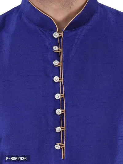 Sadree Men's Silk Kurta Pajama (42, ROYAL BLUE)-thumb5