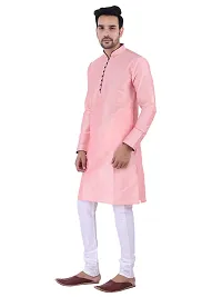 Sadree Men's Traditional Kurta Pajama set (40, pink)-thumb3