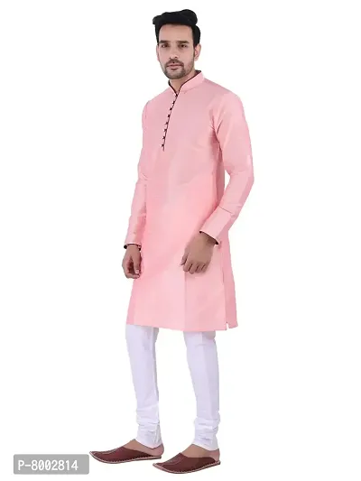 Sadree Men's Traditional Kurta Pajama set (40, pink)-thumb4