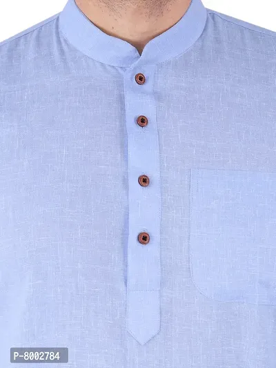 Sadree Men's Cotton Kurta Pyjama Set |Regular Ethinic Wear Indian Dress|Ideal for All Occasions (44, Sky Blue)-thumb5