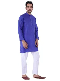 Sadree Men's Cotton Kurta Pyjama Set |Regular Ethinic Wear Indian Dress|Ideal for All Occasions (42, Blue)-thumb1