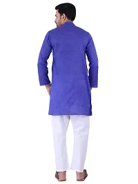 Sadree Men's Cotton Kurta Pyjama Set |Regular Ethinic Wear Indian Dress|Ideal for All Occasions (42, Navy Blue)-thumb3