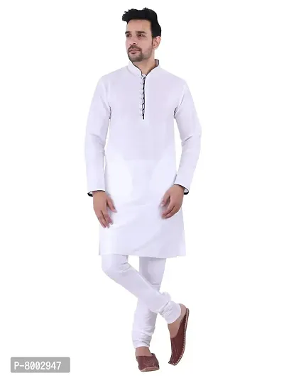 Sadree Men's Silk Kurta Pajama (42, WHITE_NB)