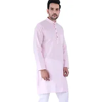 Sadree Men's Cotton Kurta Set (Large, Pink)-thumb2