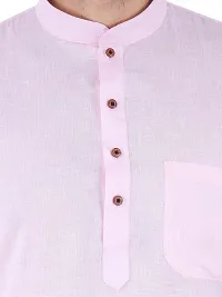 Sadree Men's Cotton Kurta Set (Large, Pink)-thumb4