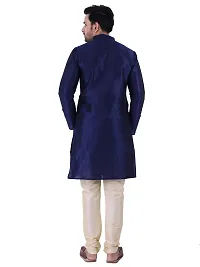 Sadree Men's Traditional Kurta Pajama set (42, navy blue)-thumb1