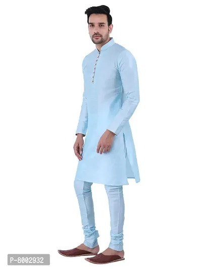 Sadree Men's Silk Kurta Pajama (40, SKY BLUE)-thumb4