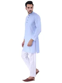 Sadree Men's Cotton Kurta Pyjama Set |Regular Ethinic Wear Indian Dress|Ideal for All Occasions (44, Sky Blue)-thumb2