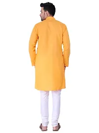 Sadree Men's Cotton Kurta Pyjama Set |Regular Ethinic Wear Indian Dress|Ideal for All Occasions (42, Orange)-thumb1