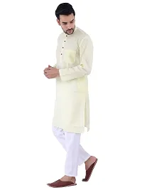 Sadree Cotton Kurta Pajama For Men (42, LEMON)-thumb3