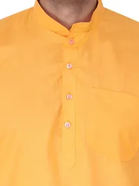 KP Mens Casual Cotton Blend kurta Pajama set for men (42, Orange)-thumb4