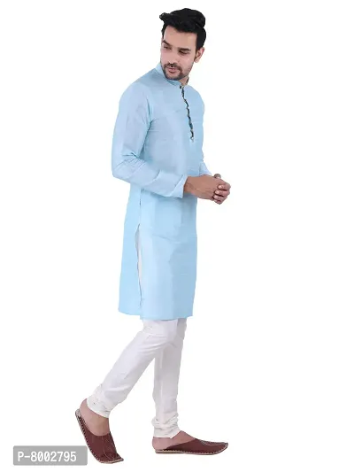 Sadree Men's Traditional Kurta Pajama set (42, sky blue)-thumb3