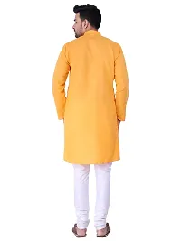 KP Mens Casual Cotton Blend kurta Pajama set for men (40, Yellow)-thumb3