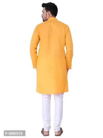 KP Mens Casual Cotton Blend kurta Pajama set for men (40, Yellow)-thumb4