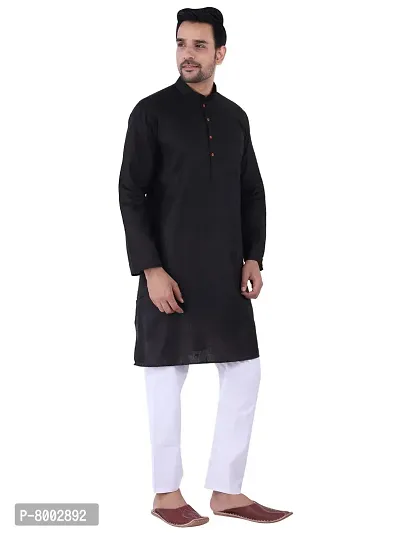 Sadree Cotton Kurta Pajama For Men (38, BLACK)-thumb5