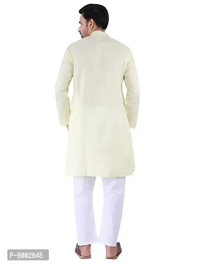 Sadree Cotton Kurta Pajama For Men (42, LEMON)-thumb2