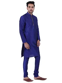 Sadree Men's Silk Kurta Pajama (42, ROYAL BLUE)-thumb2