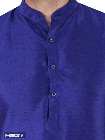 Sadree Men's Silk Kurta  Pant Pyjama Set Multi Design | Mandarian Collor Long Sleeve Dupion Silk Solid Kurta  Pant Pyjama for Men-thumb5