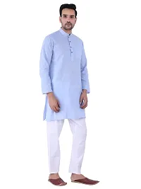 Sadree Men's Cotton Kurta Pyjama Set |Regular Ethinic Wear Indian Dress|Ideal for All Occasions (44, Sky Blue)-thumb1