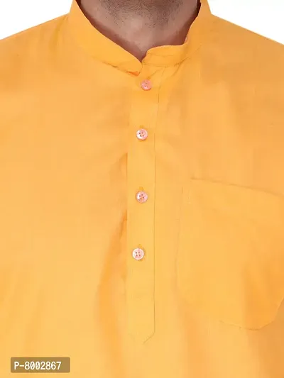 Sadree Men's Cotton Kurta Pyjama Set |Regular Ethinic Wear Indian Dress|Ideal for All Occasions (42, Orange)-thumb3